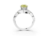 White gold Fancy Yellow Round  Solitaire Twist Band Pavé Diamond Engagement Ring_35