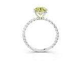 White gold Fancy Yellow Round  Solitaire Twist Band Ring with Four-Prong Setting_21