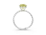 White gold Fancy Yellow Round  Solitaire Twist Band Ring with Four-Prong Setting_27