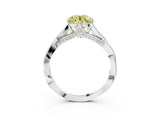 White gold Fancy Yellow Round  Solitaire Twist Band Six-Prong Setting 4