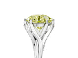 White gold Fancy Yellow Round  Solitaire Twist Band Six-Prong Setting