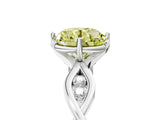 White gold Fancy Yellow Round  Solitaire Twist Band with Leaf Prong Setting 5