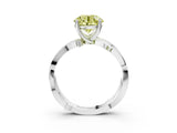 White gold Fancy Yellow Round  Solitaire Twist Band with Pavé Accents and Four-Prong Setting_22