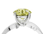 White gold Fancy Yellow Round  Solitaire Twist Band with Pavé Accents and Four-Prong Setting_24
