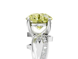 White gold Fancy Yellow Round  Solitaire Twist Band with Pavé Accents and Four-Prong Setting_25