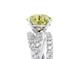 White gold Fancy Yellow Round  Solitaire Twist Band with Pavé Setting and Four-Prong Setting_5