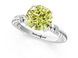 White gold Fancy Yellow Round  Solitaire Twisted Band Prong Set Engagement Ring_68
