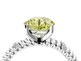 White gold Fancy Yellow Round  Solitaire Twisted Band Prong Set Engagement Ring_72
