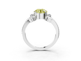 White gold Fancy Yellow Round  Solitaire Twisted Band Scroll Prong Ring_6