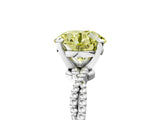 White gold Fancy Yellow Round  Solitaire Twisted Band with Bead Prong Setting_57
