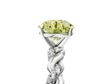 White gold Fancy Yellow Round  Solitaire Twisted Band with Pavé Accents and Four-Prong Setting_5