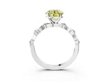 White gold Fancy Yellow Round  Solitaire Twisted Band with Prong Setting 5