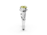 White gold Fancy Yellow Round  Solitaire Twisted Band with Prong Setting_5