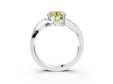 White gold Fancy Yellow Round  Solitaire Twisted Band with Prong Setting_6