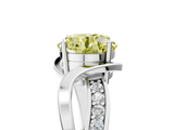 White gold Fancy Yellow Round  Solitaire Twisted Band with Prong Setting_8