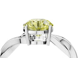 White gold Fancy Yellow Round  Solitaire Twisted Pave Diamond Ring with Four-Prong Setting_16
