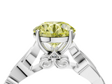 White gold Fancy Yellow Round  Solitaire Vine Band with Milgrain Prong Setting_7