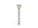 White gold Fancy Yellow Round  Solitaire with Pavé Band and Four-Prong Setting_31