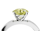 White gold Fancy Yellow Round  Solitaire with Pavé Band and Four-Prong Setting_32
