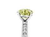 White gold Fancy Yellow Round  Solitaire with Pavé Band and Four-Prong Setting_33