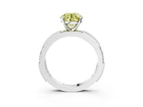 White gold Fancy Yellow Round  Solitaire with Pavé Band and Four-Prong Setting_33
