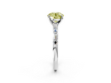 White gold Fancy Yellow Round  Solitaire with Side Baguettes and Channel Set Band_2
