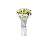 White gold Fancy Yellow Round  Solitaire with Tapered Baguette Side Stones on a Classic Band with Four-Prong Setting_5