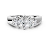 White gold Five-Stone Marquise Diamond Bar Set White Gold Band_29