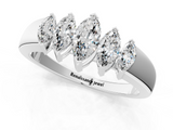 White gold Five-Stone Marquise Diamond Bar Set White Gold Band_31