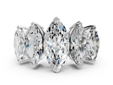 White gold Five-Stone Marquise Diamond Prong Set White Gold Band_29