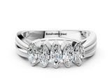 White gold Five-Stone Marquise Diamond Split Shank Ring with Shared Prong Setting_28