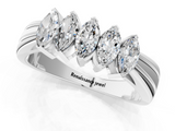 White gold Five-Stone Marquise Diamond Split Shank Ring with Shared Prong Setting_29