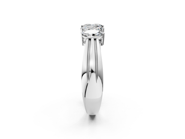 Platinum Five-Stone Marquise Diamond Split Shank Ring with Shared Prong Setting