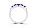White gold Five-Stone Round Amethyst Prong-Set Band_21