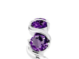 White gold Five-Stone Round Amethyst Wave Band with Shared Prong Setting_11