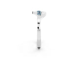 White gold Five-Stone Round Aquamarine Crossover Band with Prong Setting_20