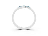White gold Five-Stone Round Aquamarine Crossover Band with Prong Setting_21