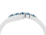 White gold Five-Stone Round Aquamarine Crossover Band with Prong Setting_22