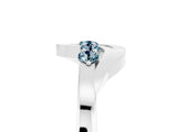 White gold Five-Stone Round Aquamarine Crossover Band with Prong Setting_23