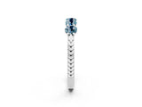 White gold Five-Stone Round Aquamarine Prong-Set Band_20