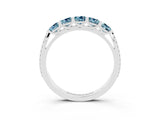 White gold Five-Stone Round Aquamarine Prong-Set Band_21