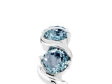 White gold Five-Stone Round Aquamarine Wave Band with Shared Prong Setting_11