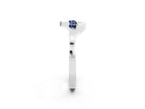 White gold Five-Stone Round Blue Sapphire Crossover Band with Prong Setting_20