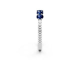 White gold Five-Stone Round Blue Sapphire Prong-Set Band_20