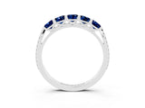 White gold Five-Stone Round Blue Sapphire Prong-Set Band_21