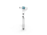 White gold Five-Stone Round Blue Topaz Crossover Band with Prong Setting_20