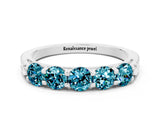 White gold Five-Stone Round Blue Topaz Prong-Set Band_18