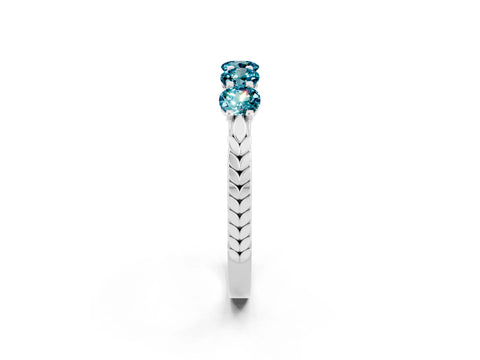 White gold Five-Stone Round Blue Topaz Prong-Set Band_20