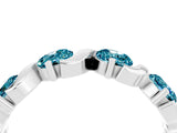 White gold Five-Stone Round Blue Topaz Wave Band with Shared Prong Setting_10