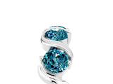 White gold Five-Stone Round Blue Topaz Wave Band with Shared Prong Setting_11